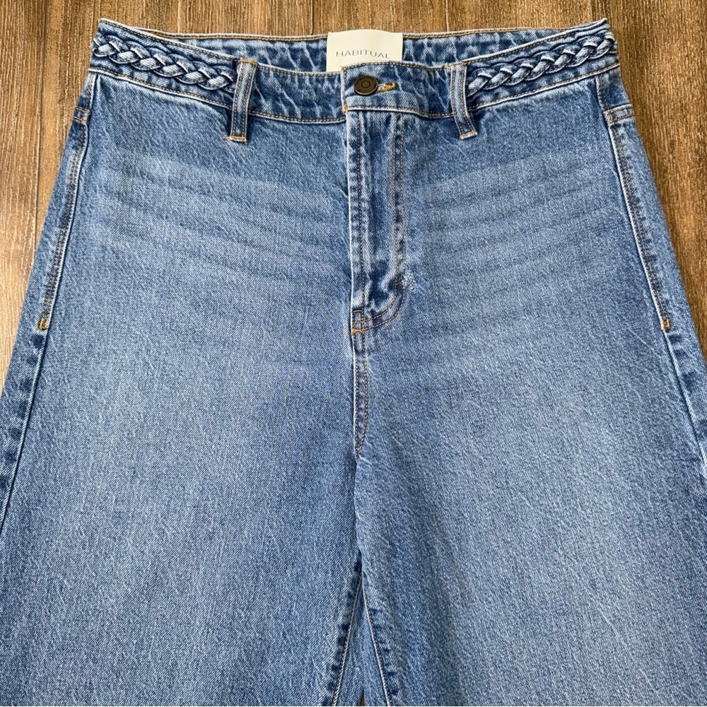 Habitual Easton Wide Leg High Rise Crop Jeans Size 8/29 braid - Picture 6 of 12